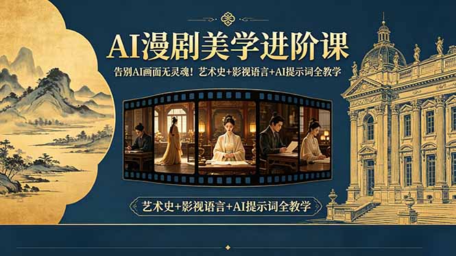 <span style='color:#001aff'>告别AI画面无灵魂!AI漫剧美学进阶课,艺术史+影视语言+AI提示词全教学</span>