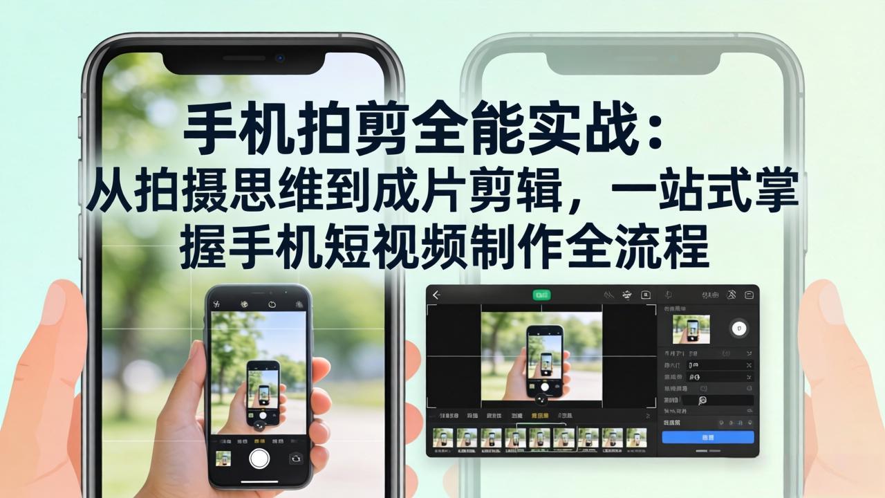 <span style='color:#001aff'>手机拍剪全能实战:从拍摄思维到成片剪辑,一站式掌握手机短视频制作全流程</span>