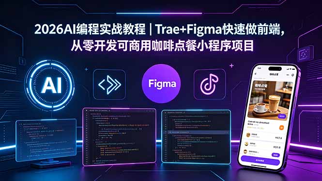 <span style='color:#bd7800'>2026AI编程实战教程｜Trae+Figma快速做前端，从零开发可商用咖啡点餐小程序项目</span>