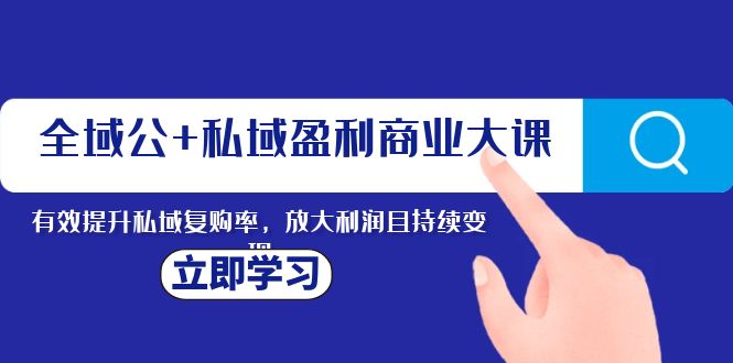 <span style='color:#a100e0'>全域公+私域盈利商业大课，有效提升私域复购率，放大利润且持续变现</span>