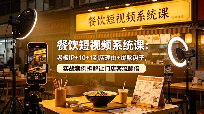 <span style='color:#078a00'>餐饮短视频系统课:老板IP+10+1到店理由+爆款钩子,实战案例拆解让门店客流翻倍</span>