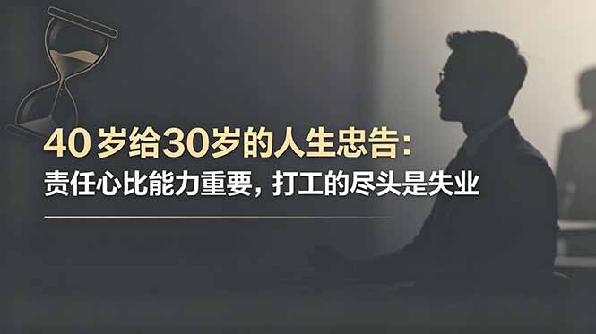 <span style='color:#bd7800'>付费文章：40岁给30岁的人生忠告：责任心比能力重要，打工的尽头是失业</span>
