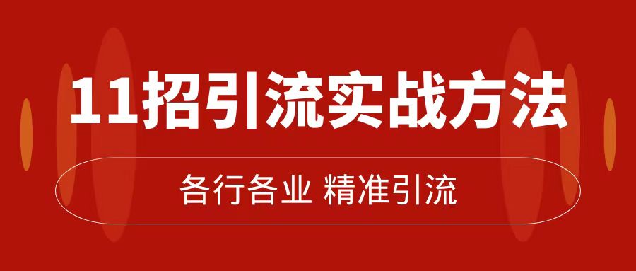 (7386期)精准引流术:11招引流实战方法,让你私域流量加到爆(11节课完整版)