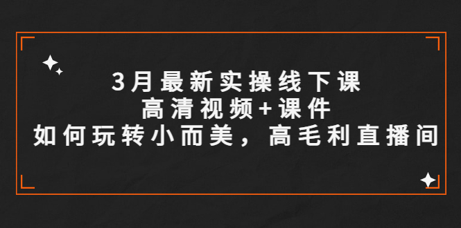 (5597期)3月最新实操线下课高清视频+课件,如何玩转小而美,高毛利直播间