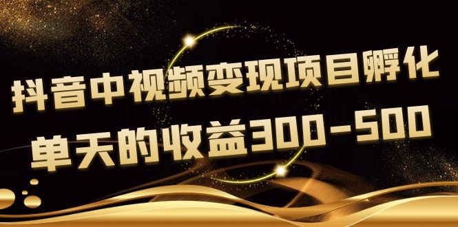 (3794期)黄岛主《抖音中视频变现项目孵化》单天的收益300-500 操作简单粗暴