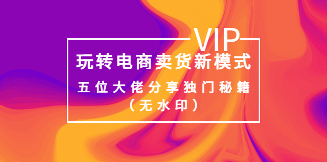 (3669期)某收费培训:玩转电商卖货新模式,五位大佬分享独门秘籍(无水印)