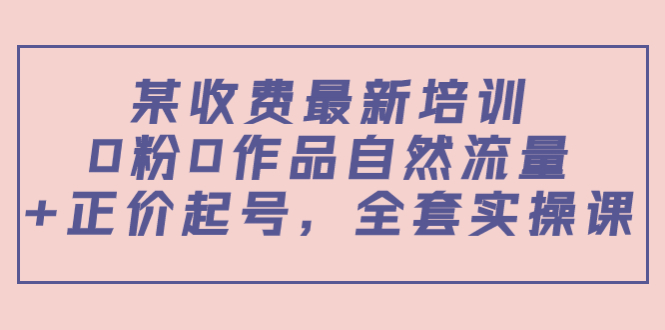 (3648期)某收费最新培训:0粉0作品自然流量+正价起号,全套实操课!