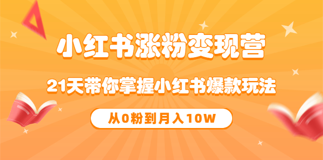 (3132期)《小红书涨粉变现营》21天带你掌握小红书爆款玩法 从0粉到月入10W