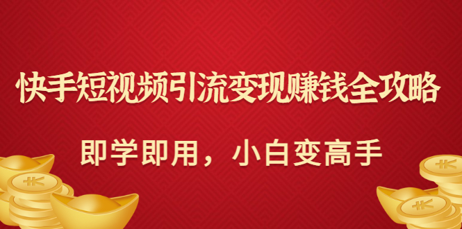 (3521期)快手短视频引流变现赚钱全攻略:即学即用,小白变高手