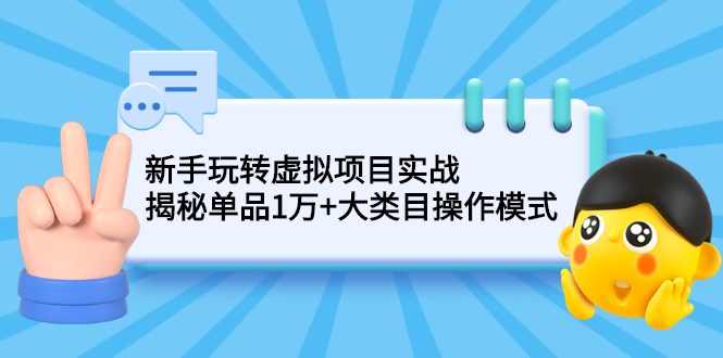 (2144期)新手玩转虚拟项目实战,揭秘单品1万+大类目操作模式【视频课程】