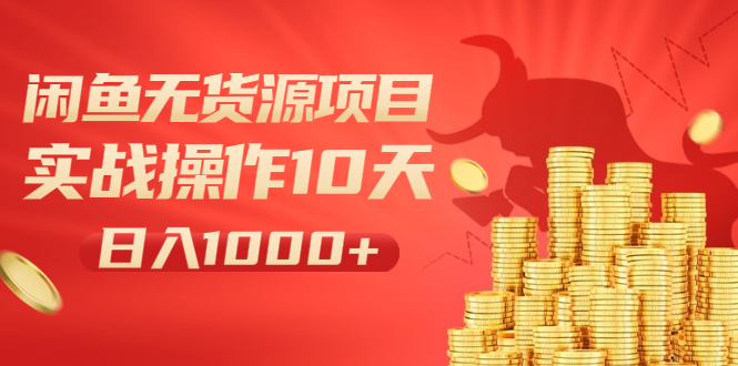 (1973期)闲鱼无货源项目:实战操作10天做到日入1000+新手老手也可以做!