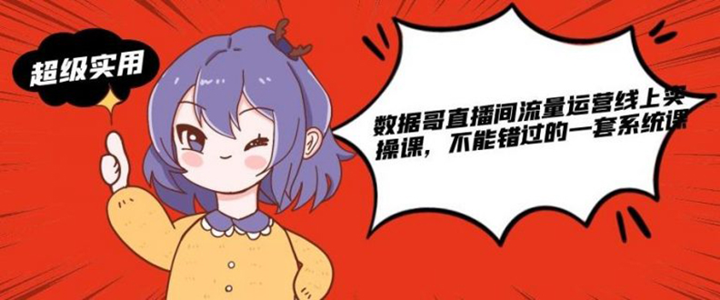 (1866期)数据哥直播间流量运营线上实操课,不能错过的一套系统课