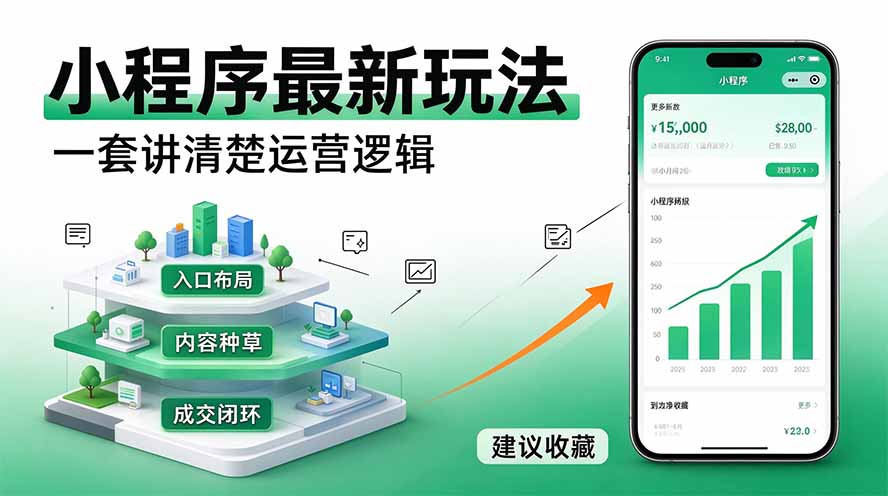 （20876期）微信小程序最新玩法   四种收益来源，单日收入400+