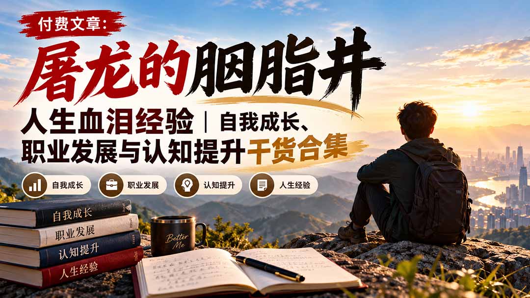 付费文章：屠龙的胭脂井人生血泪经验｜自我成长、职业发展与认知提升干货合集