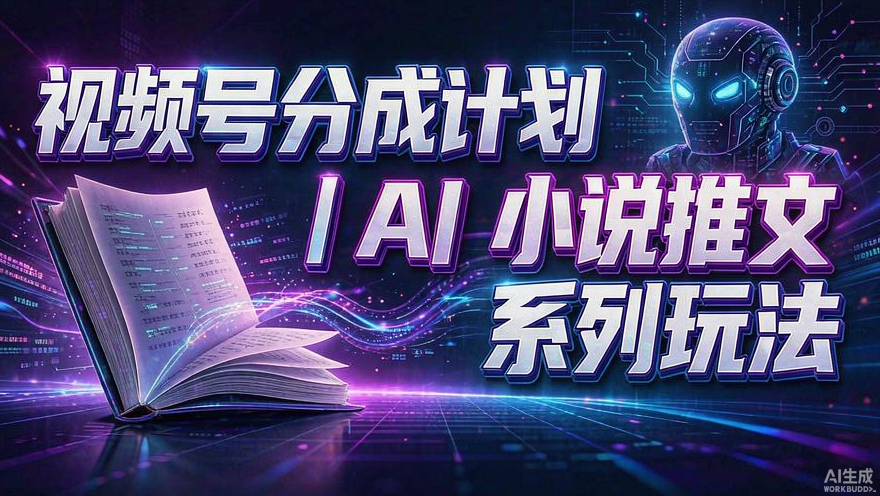 视频号分成计划｜AI 小说推文系列玩法