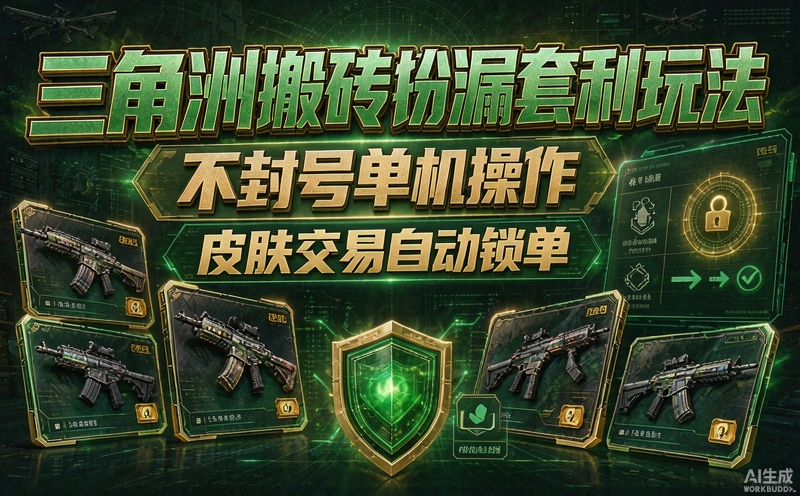 三角洲搬砖捡漏套利玩法，不封号单机操作，皮肤交易自动锁单