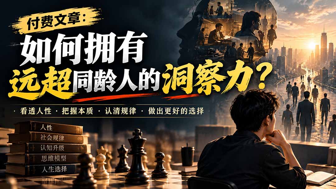 付费文章：如何拥有远超同龄人的洞察力？