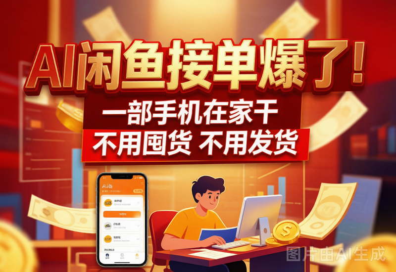 AI闲鱼接单爆了！一部手机在家干，不用囤货不用发货