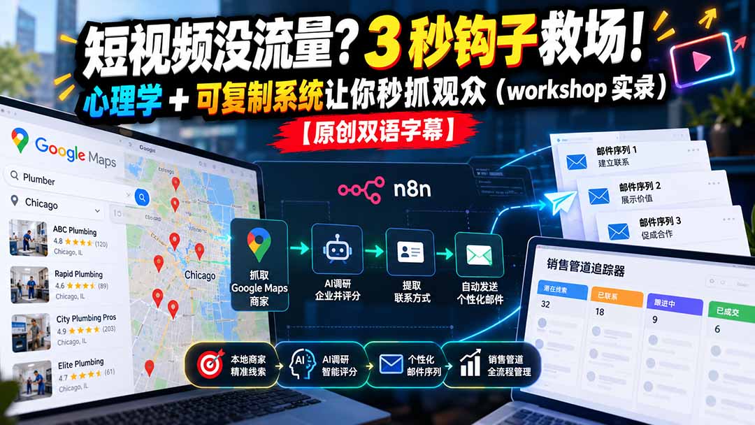 短视频没流量？3 秒钩子救场！心理学 + 可复制系统让你秒抓观众（workshop 实录）【原创双语字幕】