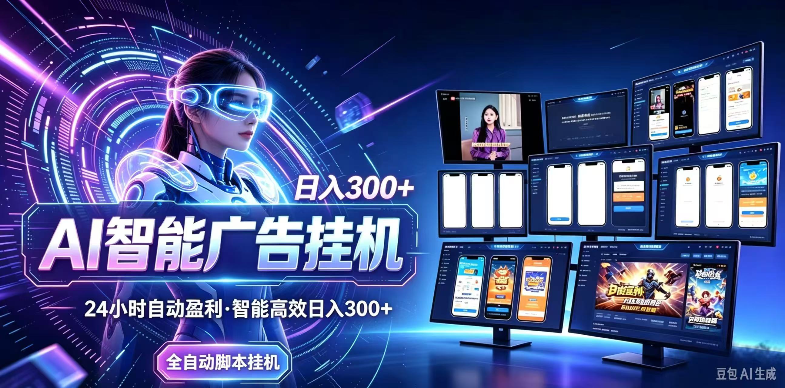 24小时AI广告挂机｜在家就能做的被动副业