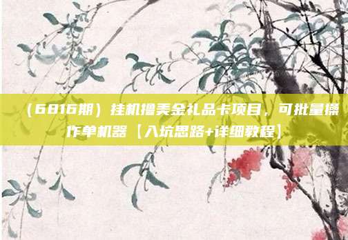 (6816期)挂机撸美金礼品卡项目,可批量操作单机器【入坑思路+详细教程】