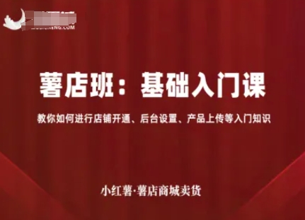 小红薯薯店商城卖货,基础入门课,教你如何进行店铺开通、后台设置、产品上传等入门知识