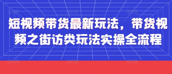 短视频带货最新玩法，带货视频之街访类玩法实操全流程