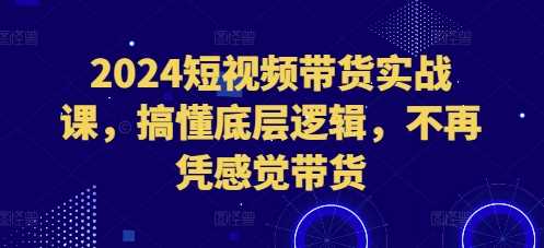 2024短视频带货实战课,搞懂底层逻辑,不再凭感觉带货
