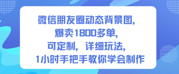 (1130期)微信朋友圈动态背景图制作教程:一小时掌握定制技巧,详解实操步骤与方法