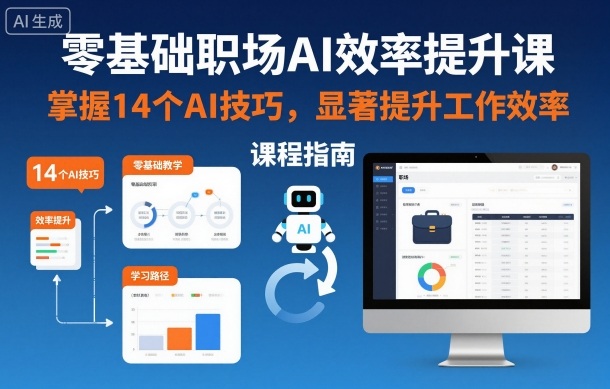 (1160期)零基础掌握职场AI应用:14个核心技巧解析,有效改善工作流程与效率