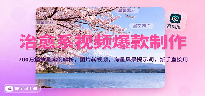 (1165期)治愈系视频创作指南:解析700万播放案例,从图片转视频技巧到实用场景提示词