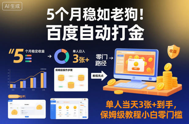 (1190期)百度自动打金项目实操指南:单人单日稳定产出,新手也能快速上手的详细教程