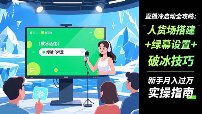 (1211期)直播冷启动三步指南:搭建人货场基础、掌握绿幕技术、突破流量瓶颈