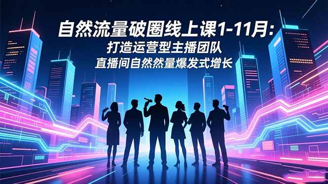 (1247期)打造运营型主播团队实战指南:突破自然流量瓶颈,实现直播间持续稳定增长