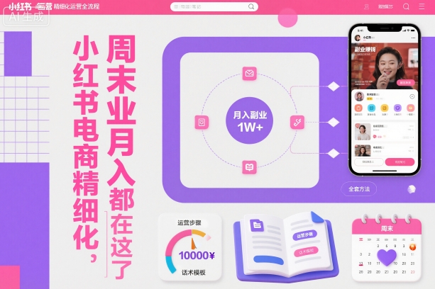 （1277期）小红书电商运营全流程解析：从入门到精通，打造稳定副业收入的方法指南