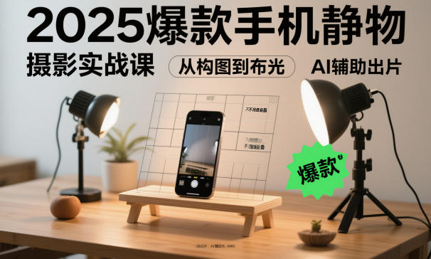 （1288期）手机静物摄影实战指南：从构图到布光技巧，掌握AI辅助创作方法