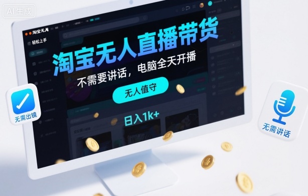 （1384期）淘宝无人直播带货新思路：无需出镜与讲解，电脑全天自动开播，轻松掌握操作技巧