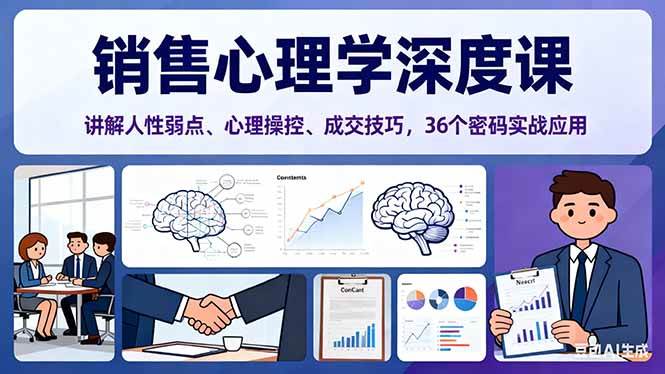 (1394期)销售心理学实战应用:剖析人性心理弱点,掌握高效沟通与成交核心技巧