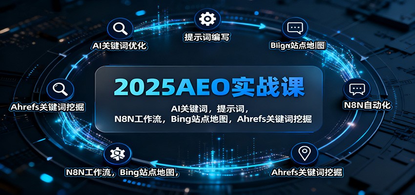 (1397期)AEO实战指南:掌握AI关键词与提示词应用,集成N8N工作流与Bing站点地图,运用Ahrefs进行关键词深度挖掘