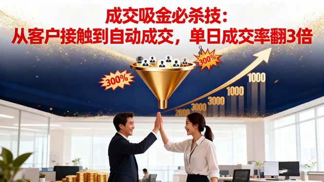 （1438期）客户沟通到自动成交实战指南：三阶段递进策略，助你实现单日成交率显著提升