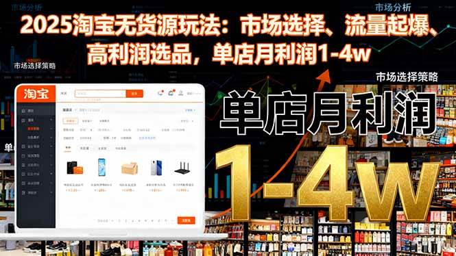 （1452期）2025淘宝无货源运营指南：精准市场定位、流量高效转化与选品策略解析