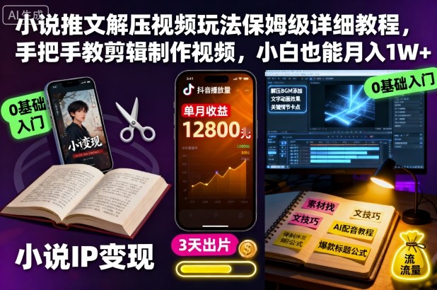 小说推文解压视频制作全流程指南:从剪辑入门到作品发布,新手轻松掌握核心技巧