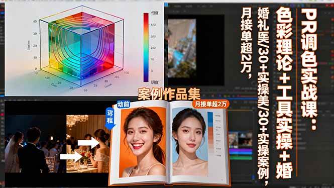(1634期)PR调色全流程指南:色彩原理与工具详解,结合婚礼医美案例提升实战技能