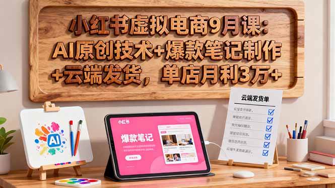 （1730期）小红书虚拟电商实战指南：AI原创内容与爆款笔记打造，结合云端高效发货技巧