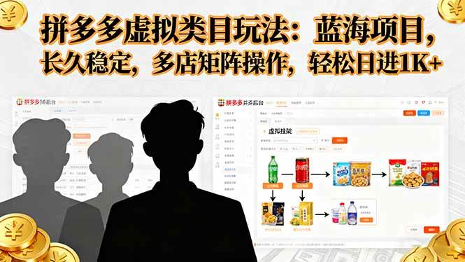 （1811期）拼多多虚拟类目运营策略：蓝海市场挖掘，多店矩阵布局实现稳定收益