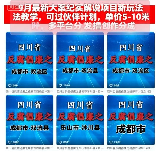 （1985期）大案纪实解说项目操作指南：新玩法教学与多平台分发策略，助力内容创作