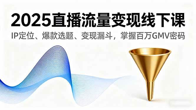 (2056期)直播流量线下实战指南:精准IP定位与爆款选题策略,构建高效转化路径实现持续增长