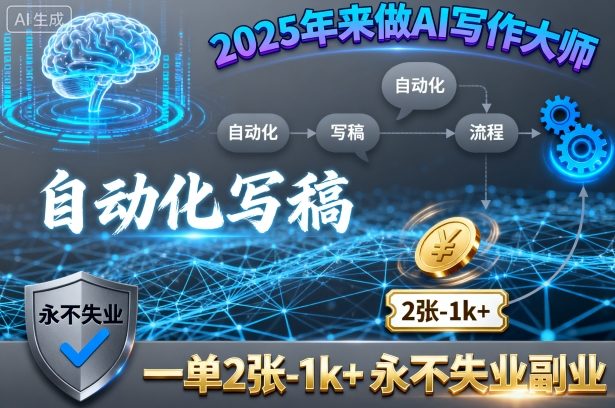 (2059期)2025年掌握AI写作技能:实现自动化内容创作,打造稳定副业发展路径
