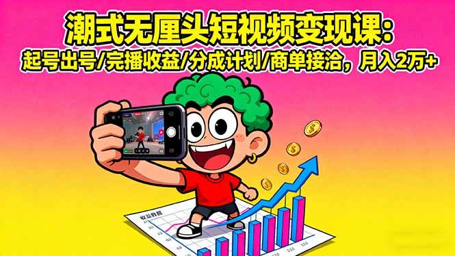 (2064期)潮式无厘头短视频创作指南:账号运营技巧与内容创作策略,助力实现稳定收入