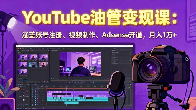 （2164期）YouTube运营实战指南：从账号注册到AdSense开通，掌握视频制作全流程